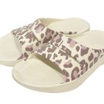 Oofos Ooah Rose Leopard Comfort Sport Recovery Pink Sandal Slide Size 7 Photo 0