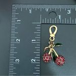 Juicy Couture Retired Pavè Red Cherry Charm Enameled Leaves With Box 16g Photo 5