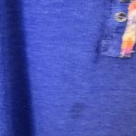 Free People Royal Blue Rainbow Embroidered Henley Thermal Top Boho Small Photo 5