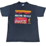 Coca-Cola Vintage 90s  Olympic Torch Relay Black Graphic T-shirt Photo 0