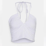 Abercrombie & Fitch Women’s Sz Medium Bare U Shaped Halter Top In White Photo 1