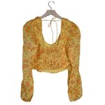 Free People Womens M Another Life Print Crop Top in Honey Combo NEW Photo 2