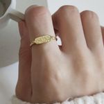 Gold Rectangle Signet Ring Photo 2