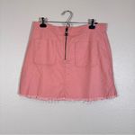 Madewell  Pink Denim Cut Off Mini Jean Skirt Womens 10 Spring Casual Zipper Photo 10