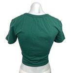 ZARA Women's Green Short Sleeve Crew Neck Pullover Scrunch Front Crop Top Size M Photo 1