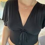 Miss Selfridge Black Nylon Cinched Top  Photo 2