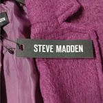 Steve Madden Womens Belted Long Coat Size XS Purple Textured Winter Chic Cozy Photo 4