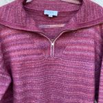 Loft  size medium half zip pop over purple pink sweater Photo 1