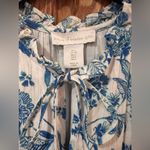 House of Harlow 1960 Boho Blue Floral Fringe Tiered Babydoll Mini Dress Small Photo 3