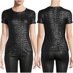 Bailey 44 Top Celebration Black Sequined Crewneck Short Sleeve T-Shirt Size XS Photo 1