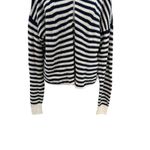 Madewell  Ribbed Half-Zip Sweater in Stripe‎ Ivory White Navy Blue Size XXL Photo 6