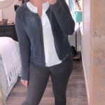 Artisan NY  navy blue fringe sweater cardigan NWT Photo 2