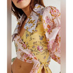 Free People  Small Lucky Penny Wrap Top in Dahlia Combo Multicolor Floral Print Photo 1