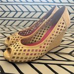 Lilly Pulitzer  Resort Chic Ivory basket weave patent leather platform wedge Photo 1