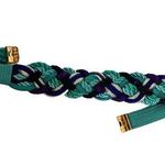 VINTAGE Rope Knot Metallic Turquoise Belt Sz M Photo 0