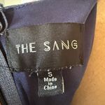 The Sang  Navy Polka Dot Patchwork Wrap Dress Photo 3