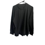Black XL Crewneck Sweater With Textured Knit Sleeves Polyester Blend Photo 1