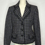 Kasper  Tweed Blazer Petite Size 8P Black/Purple/Tan Career Jacket Photo 0