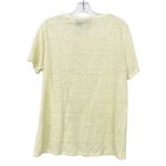 Tahari 100% Linen Yellow Striped Short Sleeve Shirt Sz S Photo 3