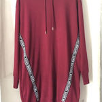 Michael Kors  logo tape Women Burgundy Hoodie Sweatshirt dress sz M cotton blend Photo 0