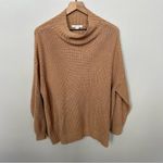 American Eagle Outfitters Camel Tan Mock Neck Slouchy Knit Oversized Sweater XS Photo 3