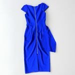 $1165 Roland Mouret Aldingham AsymmetricCrepe Peplum Blue Dress NET Photo 3
