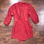 EVER • Whitmore Dress silk charmeuse wrap pleated Rubia red mini cocktail draped Size M Photo 13