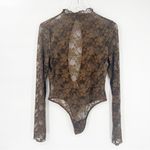 Urban Outfitters NEW Out From Under Kat Lace Open Back Mockneck Bodysuit L Green Photo 2