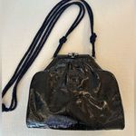 Fendi VINTAGE Black Patent Leather EVENING Bag BLACK WITH NAVY STRAP with COA Photo 1