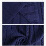 Women's Elegant Knitted Dress crew neck Long Sleeve for Autumn and Winter Blue Size 2X Photo 4