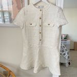 ZARA Blogger Favorite Short Structured Tweed Mini Dress in Ecru Photo 7