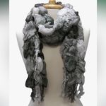 🧣Grey & Copper Metallic Infinity Scarf + BONUS Lace Scarf🧣 ~One Size Gold Photo 1