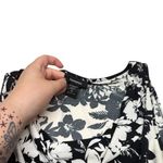 EXPRESS  Y2K Black & White Floral Cowl Neck Tank Top Photo 1