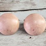 Vintage Clip On Earrings Light Pink Stone Pattern Circle Photo 0