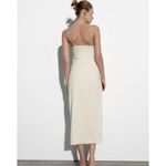 ZARA  sparkly strap midi dress in cream Photo 4