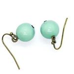 Handmade Mint Seafoam Green Dangle Beaded Earrings Photo 3