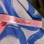 Pretty Good  circle pattern blue white cami peplum tank top Photo 5