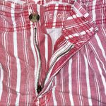 American Eagle High Rise Linen Red White Striped Paperbag Short Shorts 4 Photo 8