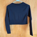 OFFLINE by Aerie Black Seamless Ribbed Cropped Long Sleeve Top M M Size M Photo 1