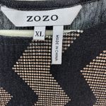 ZOZO DRESS SIZE XL, SILVER AND BLACK SHIMMER, gathered to side, Zig Zag Pattern Photo 2