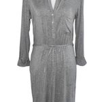 LA Made New Henley 3/4 Sleeve Tie Waist Jersey Knit Dress Heather Grey Photo 0