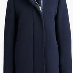 J.Crew  Black Button Neck City Cocoon Wool Coat Photo 0