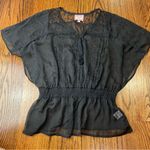 Romeo + Juliet Couture Black Sheer Blouse Photo 0