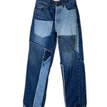 Revice Denim Patchwork Jeans Womens Size 25 High Rise Straight Leg Blue Photo 0