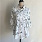 Karl Lagerfeld  Button Down White Black Top Size Small Photo 12