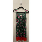 Anthropologie BY Green Pleated Floral Midi Dress Photo 3