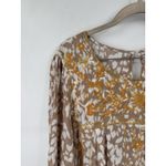 Hailey & Co Printed Embroidered Blouse Women Medium Brown Bohemian Photo 6