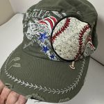 Leader Hat Baseball Cadet Green Rhinstone One Size Adjustable Bling Baseball Mom Photo 1