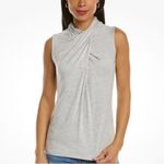Elie Tahari NWT Sleeveless Twist Neck Knit Heather Gray Small Photo 6