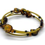 Amber and Tigers Eye Coiled Bracelet Black Photo 4